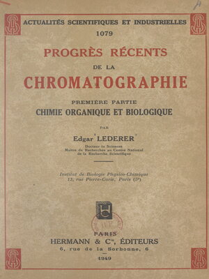 cover image of Progrès récents de la chromatographie (1)